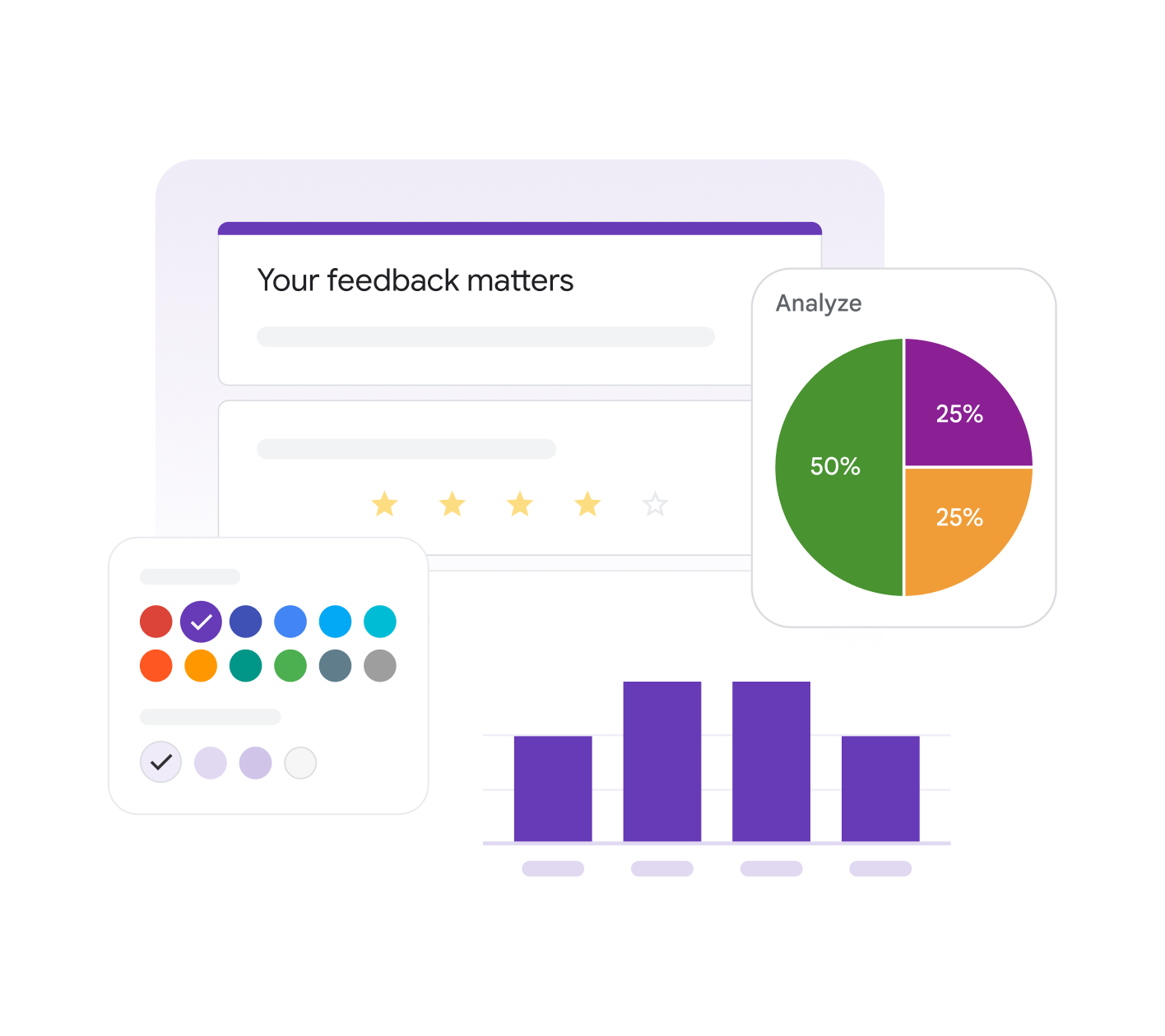 Google Forms ინტერფეისი