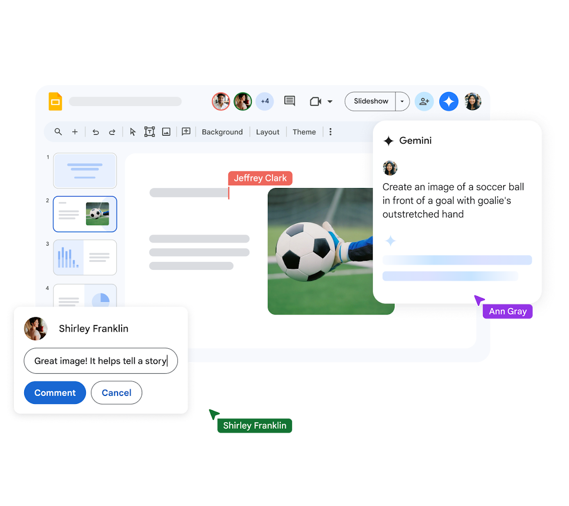 Google Slides ინტერფეისი